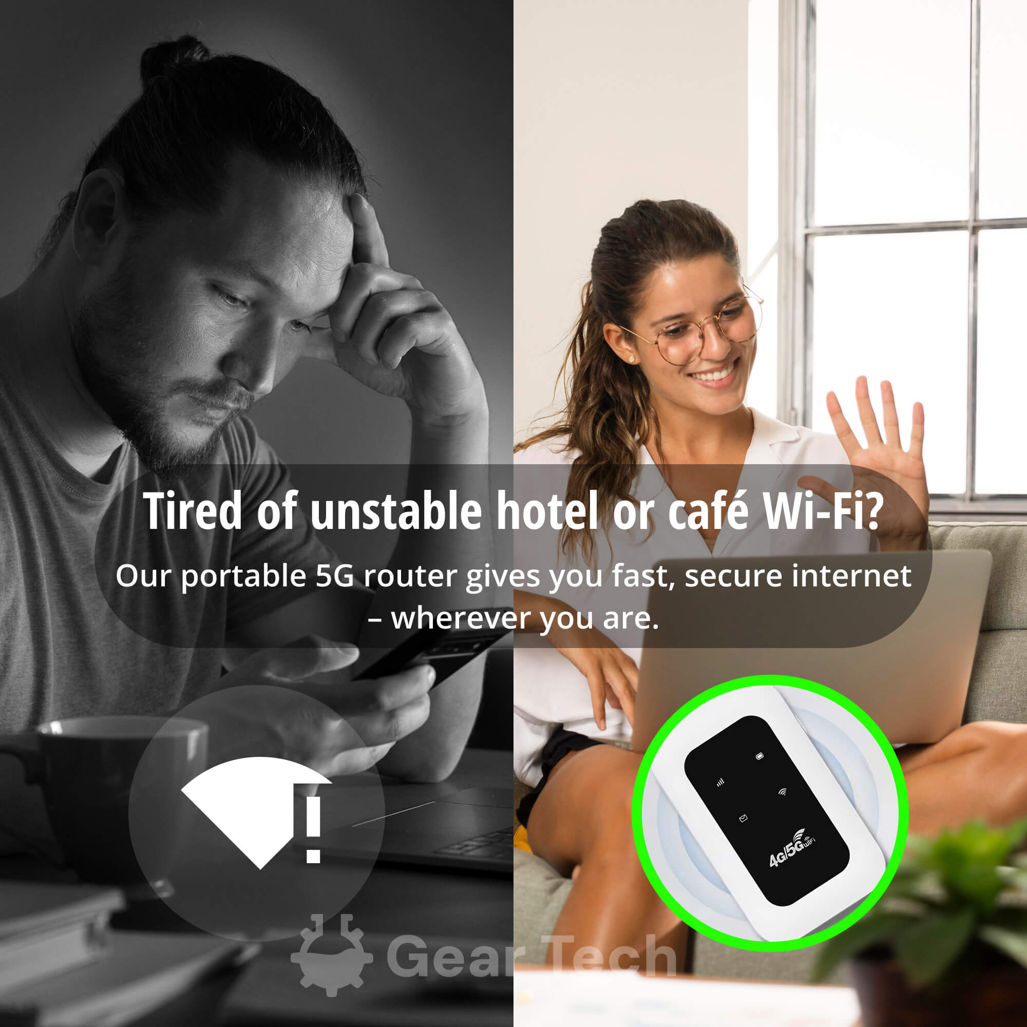RoamWave 5G Bærbar WiFi Hotspot til Rejse eller Hjemmebrug