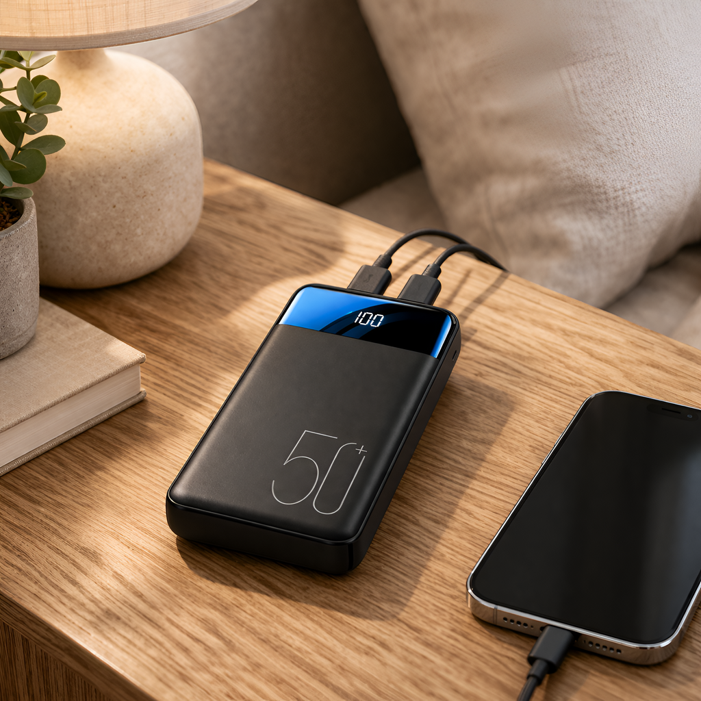 Asger - Powerbank Høj Kapacitet Hurtig Opladning