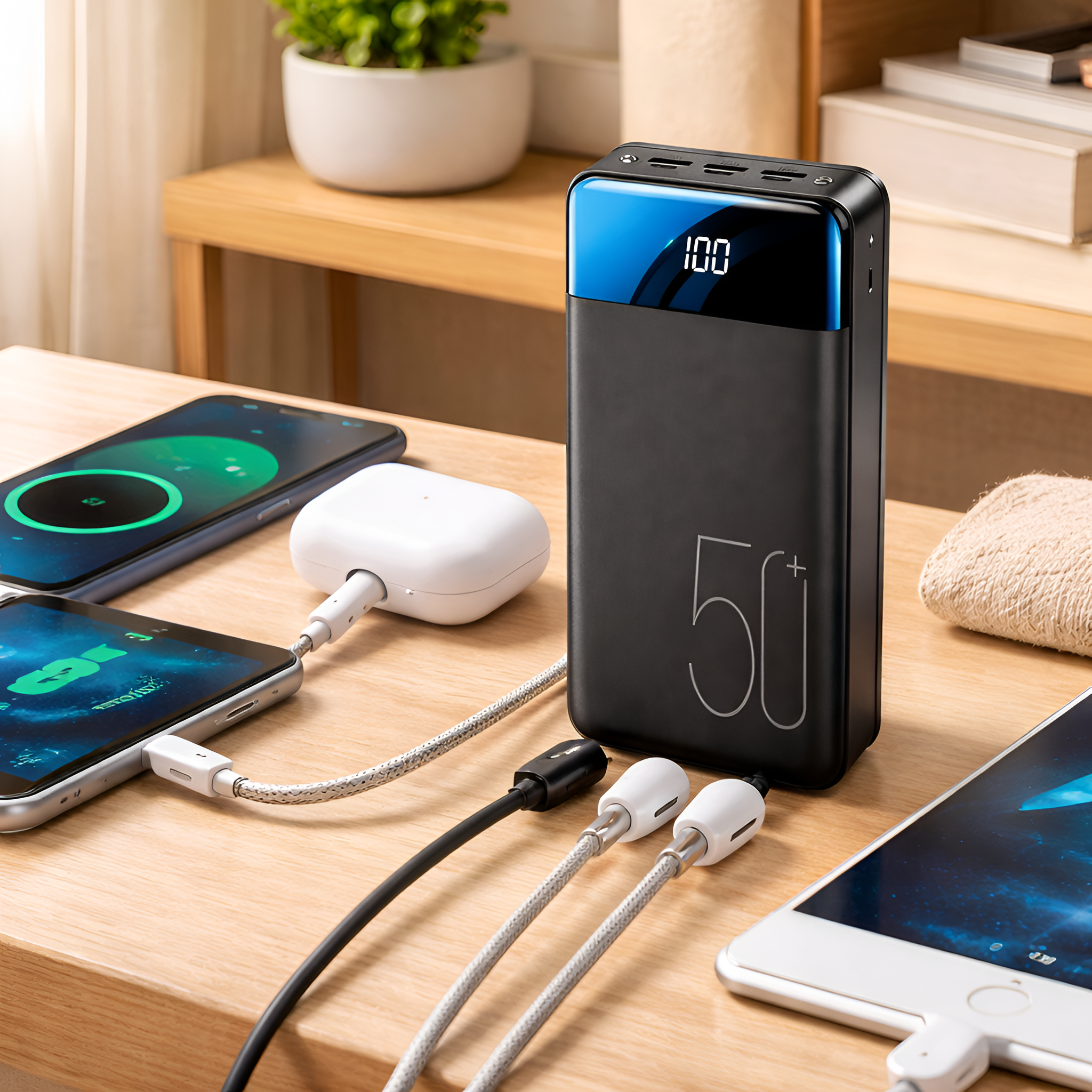 Asger - Powerbank Høj Kapacitet Hurtig Opladning