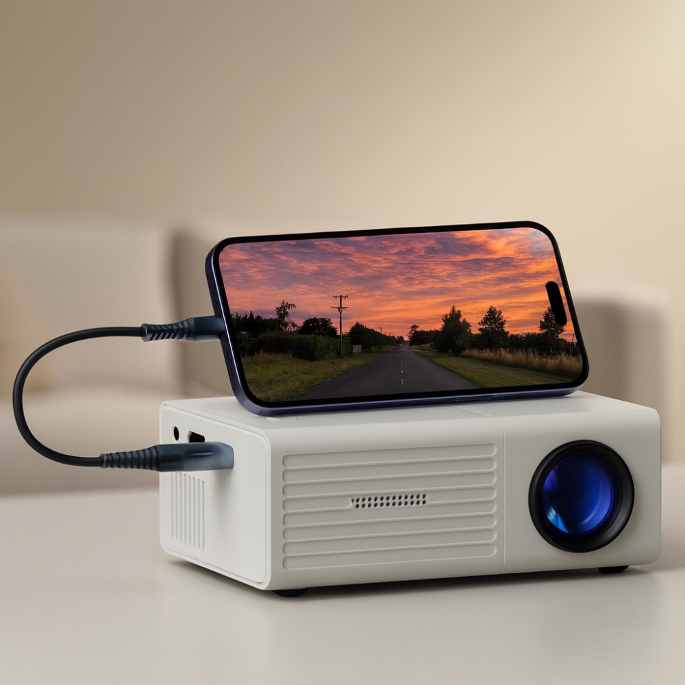 Projektor Bærbar Mini HD LED Hjemmekino Udendørs 3000 Lumen