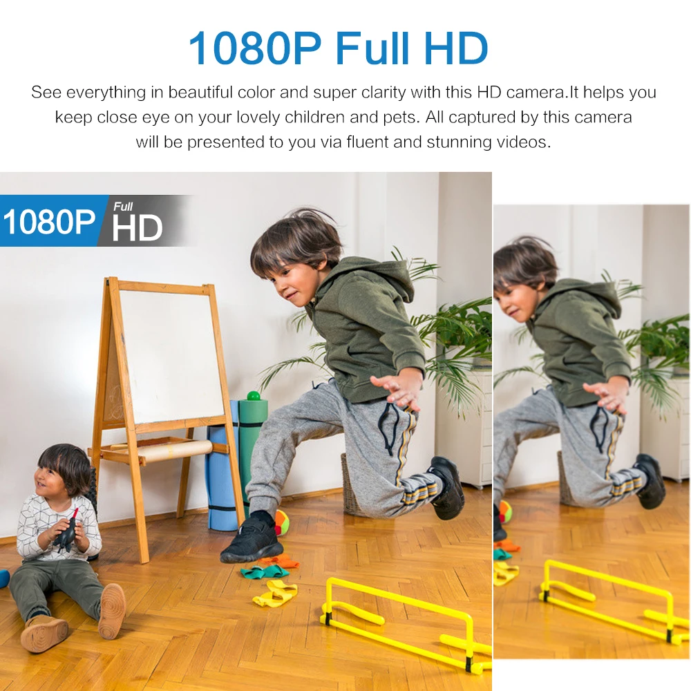 NovaGuard 1080P Mini Vandtæt WiFi Overvågningskamera med 160-Graders Nattesyn | Petprovac