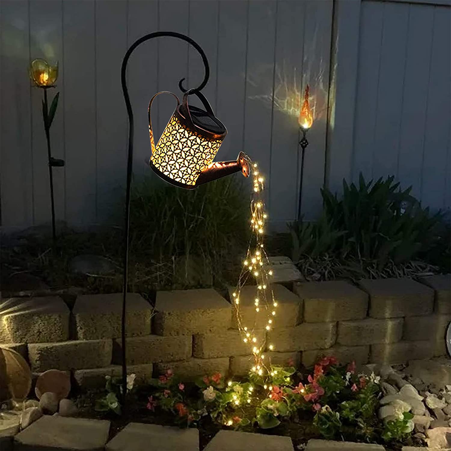 Vandkande Have Lampe med Spraybelysning – Magisk Solenergi Udendørs Belysning