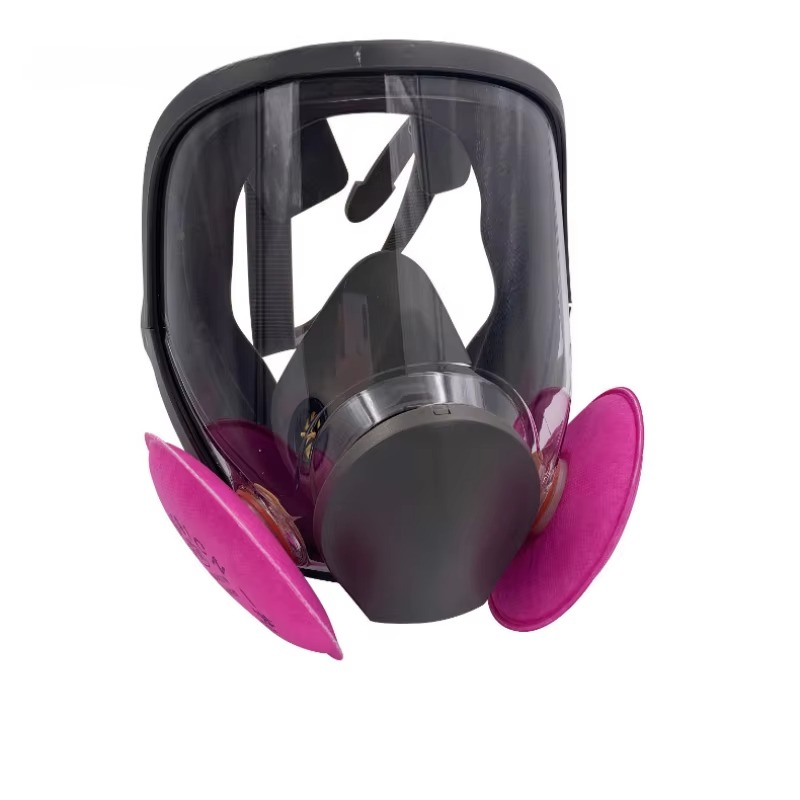 Omfattende helansigts respirator sikkerhedsgasmaske med anti-dug beskyttelse