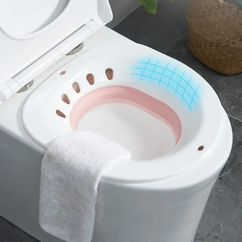 Sammenklappeligt bidet-badekar - Komfortabelt siddebade for gravide kvinder, ældre mennesker, fødselspatienter og toiletmedicinskylleudstyr