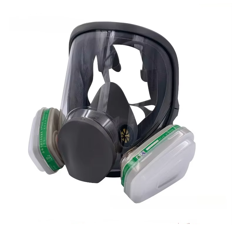 Omfattende helansigts respirator sikkerhedsgasmaske med anti-dug beskyttelse
