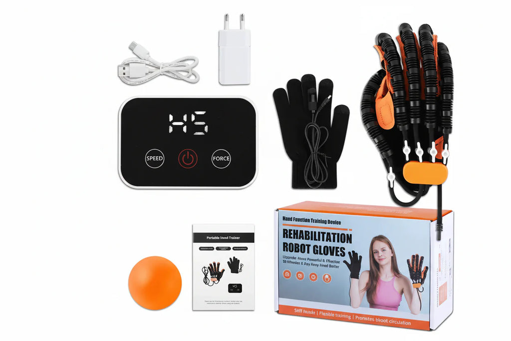 Autonom Hands rehabiliteringshandske med separate fingerkontroller og spejlvendt udsigt