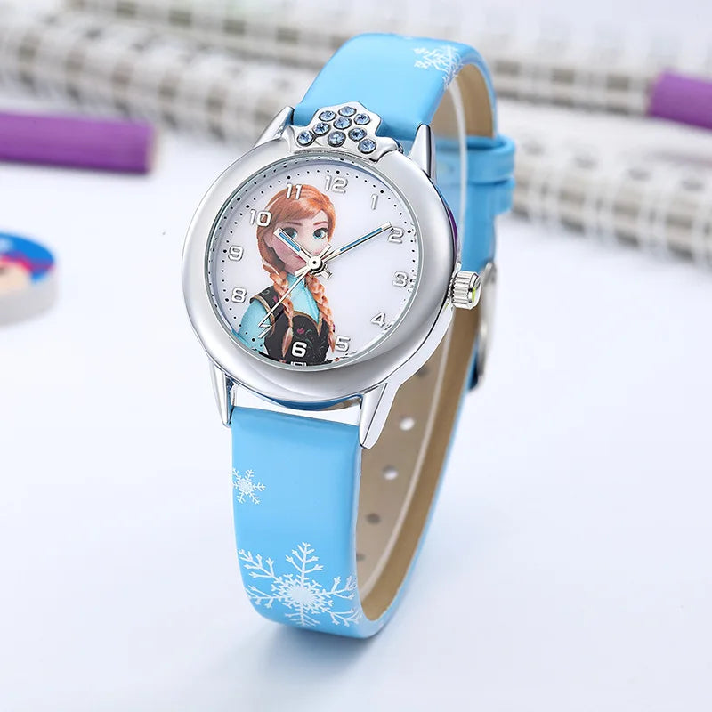 Frossen Prinsesse Elsa Ur til Børn – Læderrem og Magisk Design