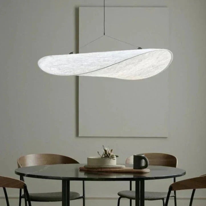 Lyra Pendelampe med LED Accent Tyvek Skærm og Chip Mønster
