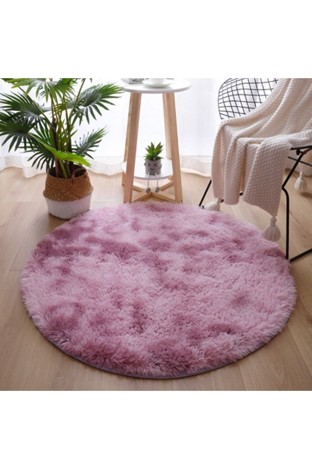 Myk Fluffy Rund Tæppe