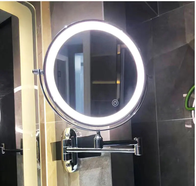 Genopladeligt Forstørrelsesspejl med LED til Makeup Entusiaster i Sort