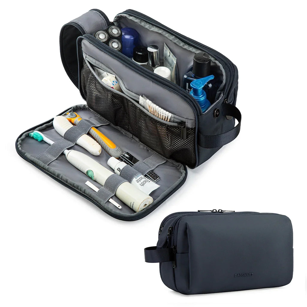 Vandafvisende toilettaske med flere rum og lynlåse – Praktisk til rejser