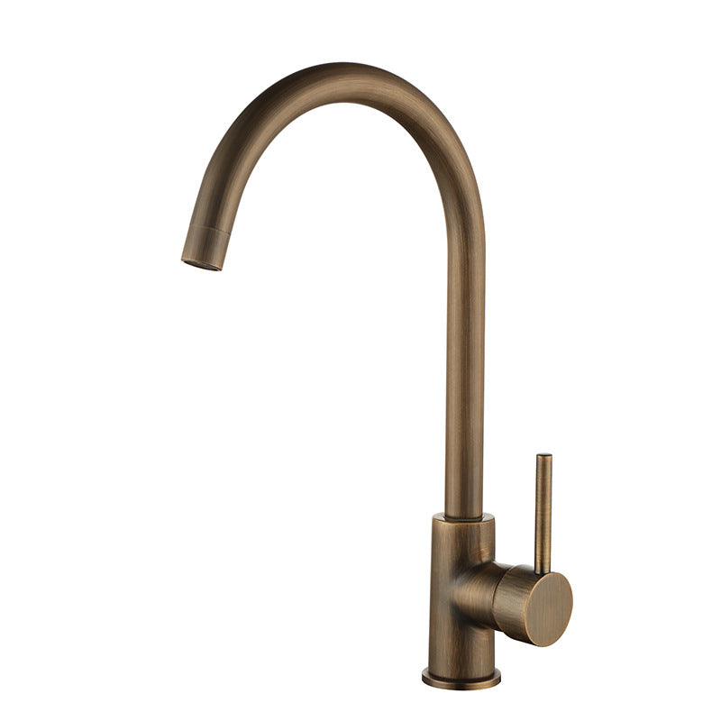 Køkkenarmatur i messing med én håndtag og antik bronze tone