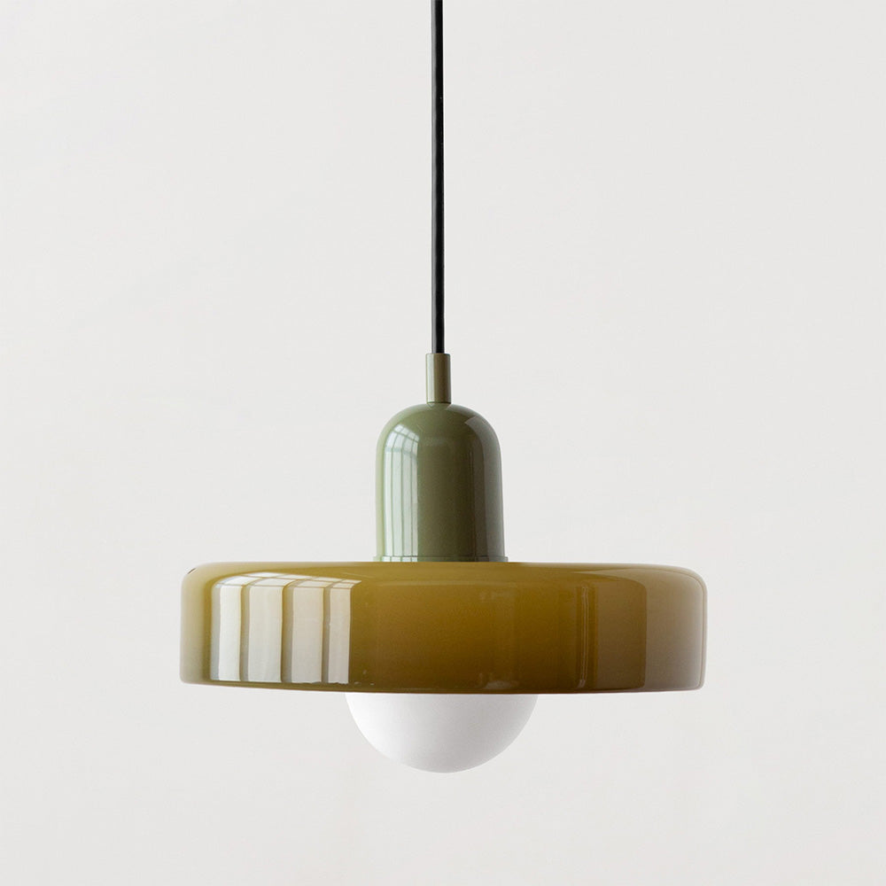 Liora Bauhaus Farvet Glas Pendelampe med Justerbar Højde | Petprovac