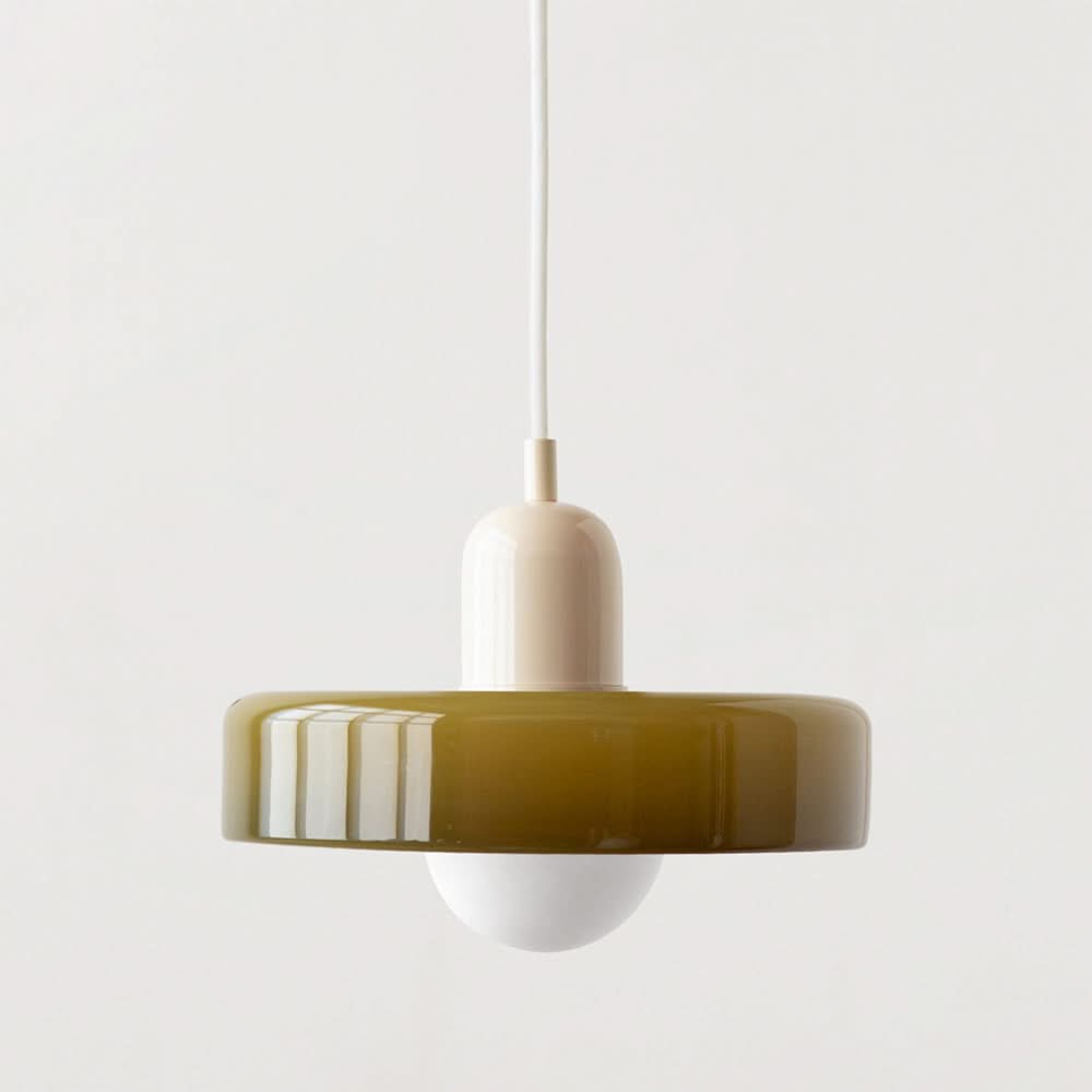 Bauhaus Pendellampe i Farget Glas med Justerbart Ophæng