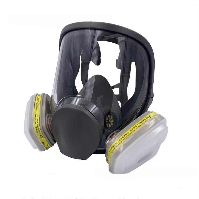 Omfattende helansigts respirator sikkerhedsgasmaske med anti-dug beskyttelse