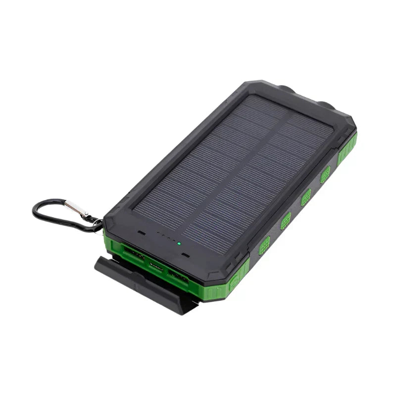 Bærbar Solenergi Power Bank med Hurtig Opladning og Dobbelt LED Lygte til Udendørsbrug