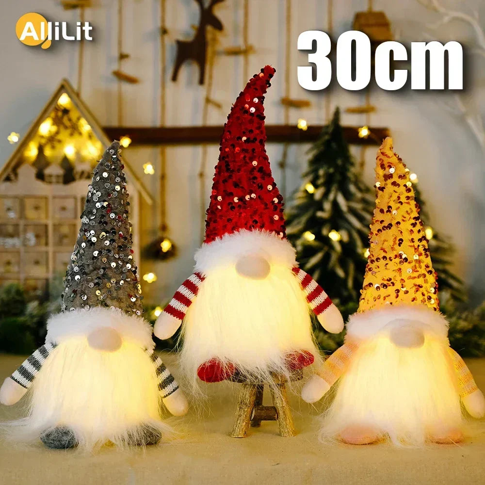Jule nisse dekoration | LED natlys | Varm glød ferie ornament