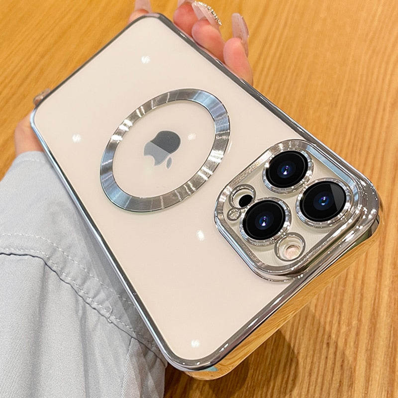 Gennemsigtigt iPhone-cover til trådløs opladning