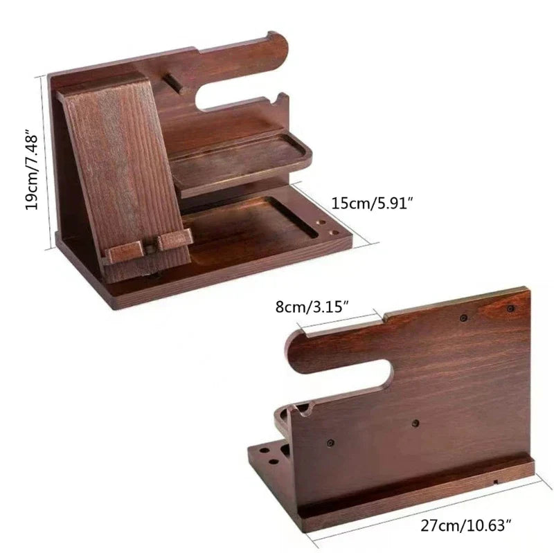 Tre Nattbord Telefon Dockingstation – Multifunktionelt Regal til Pung, Ur og Opbevaring, Ideel til Valentinsdag