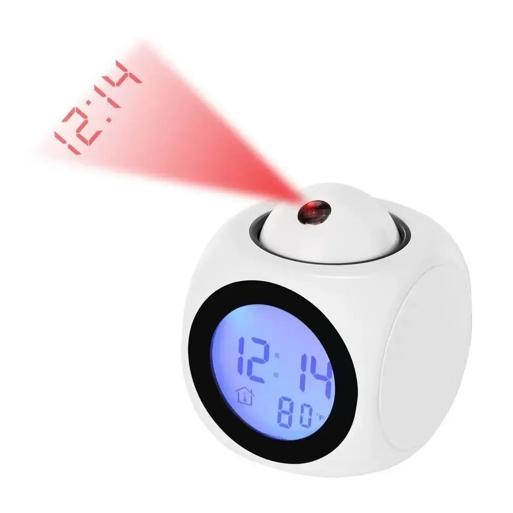 Projektionsvækkeur – Digitalt LED-vækkeur med tidsprojektion, temperatur & dobbeltalarm