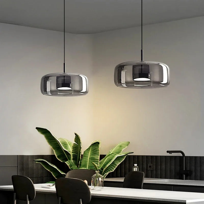SleekChic Moderne Glaskuppel Lysekrone Til Stuer