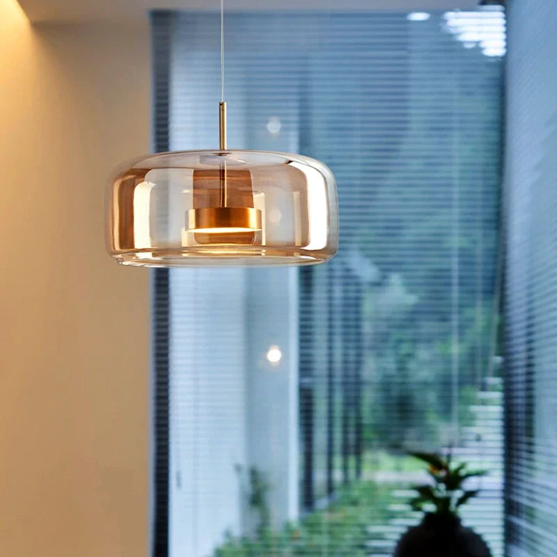 SleekChic Moderne Glaskuppel Lysekrone Til Stuer
