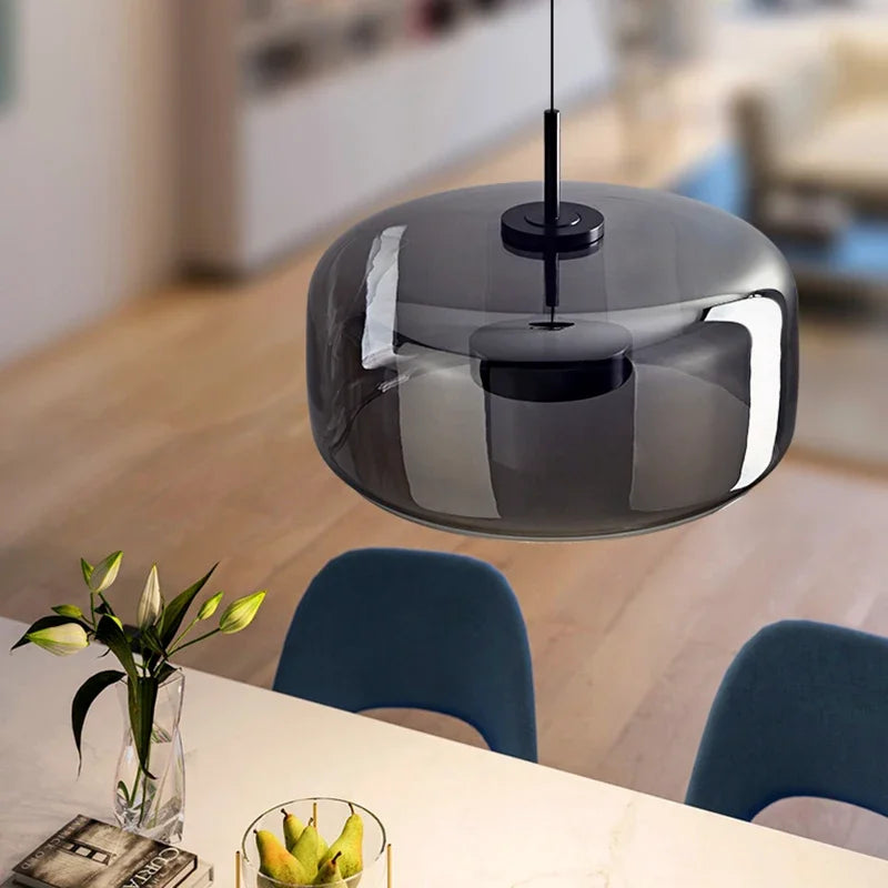 SleekChic Moderne Glaskuppel Lysekrone Til Stuer