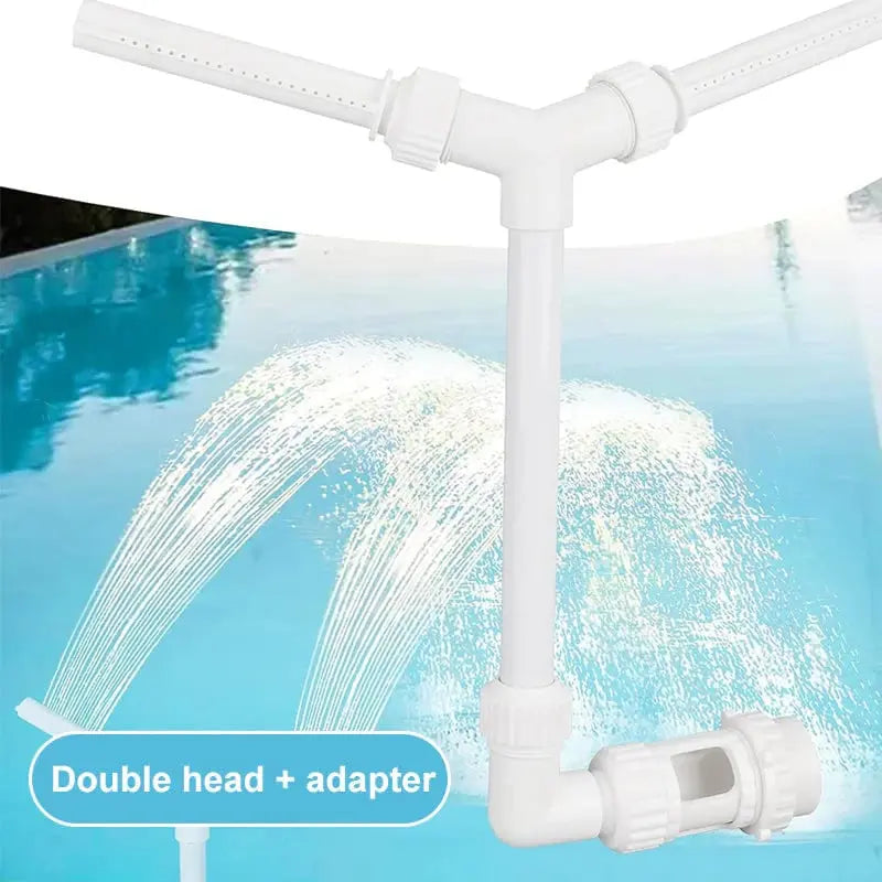 Sol-Poolfontæne med LED & Dobbelt Sprøjtebue – For natlig poolmagi