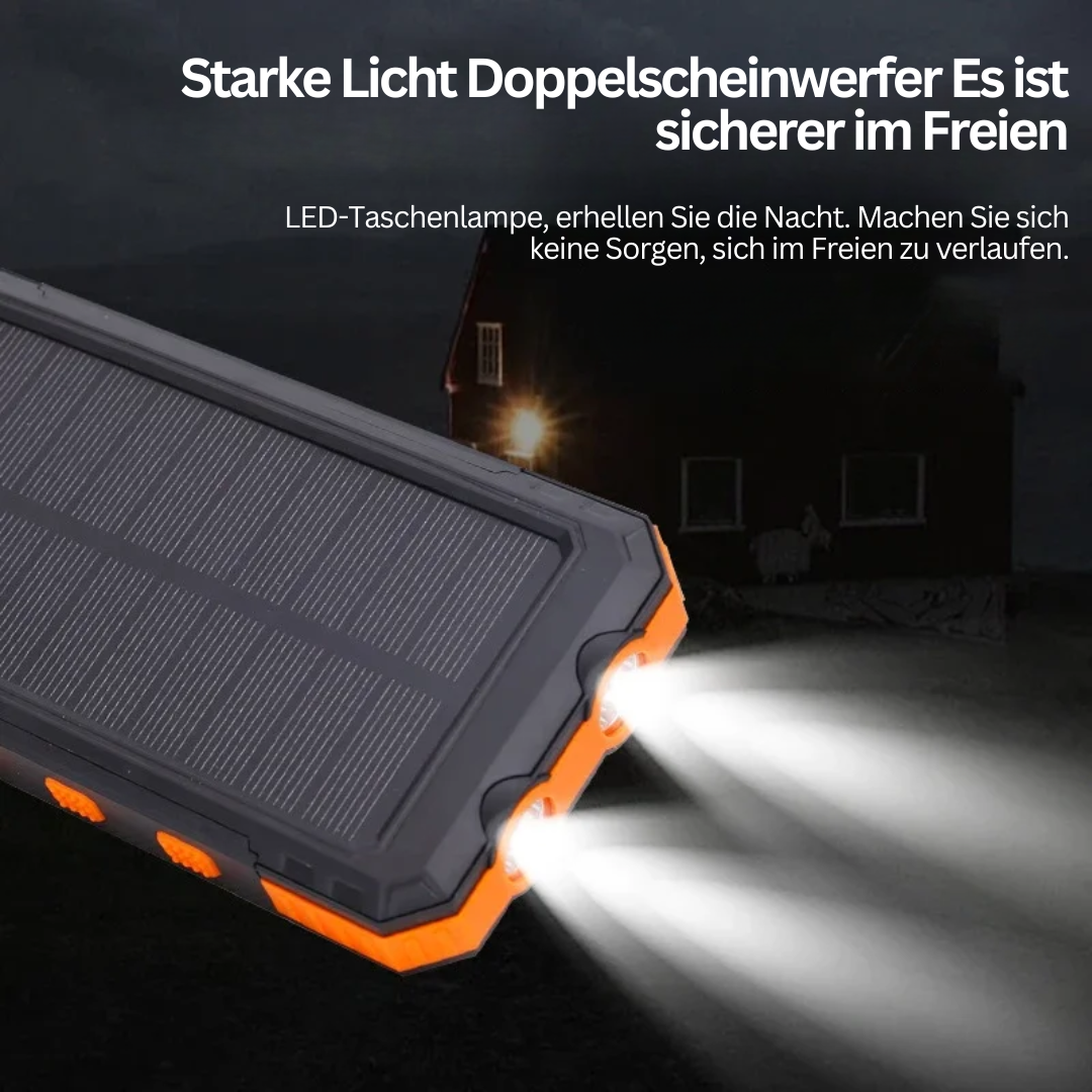 Solcelledrevet Powerbank med lommelygte – SolarCharge Pro