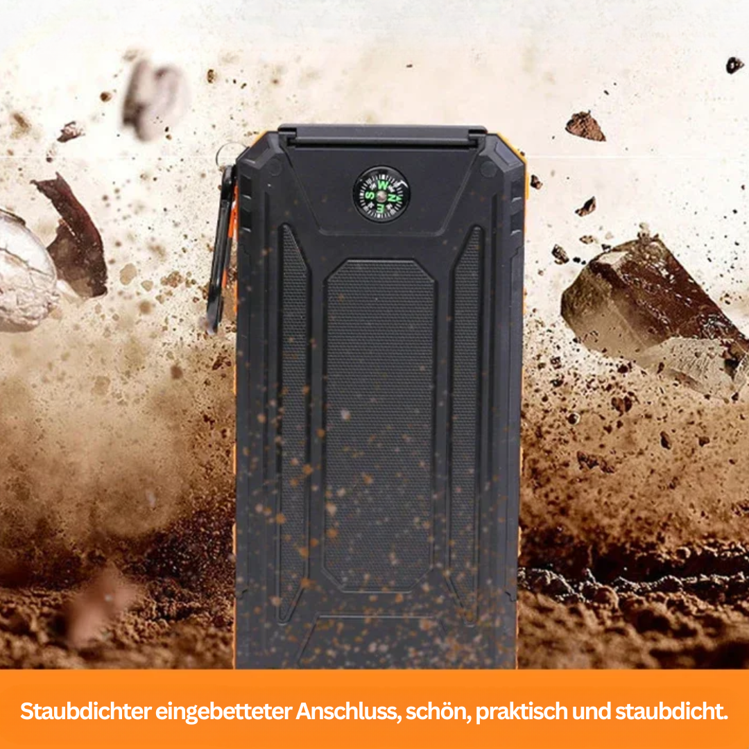 Solcelledrevet Powerbank med lommelygte – SolarCharge Pro