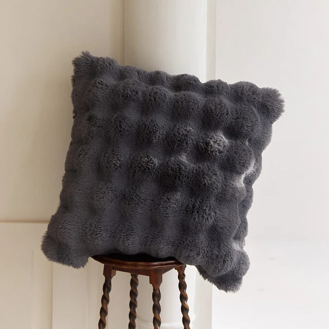 VeloraWeave Kanin Faux Fur Plaid Til Hyggelig Varme I Hjemmet