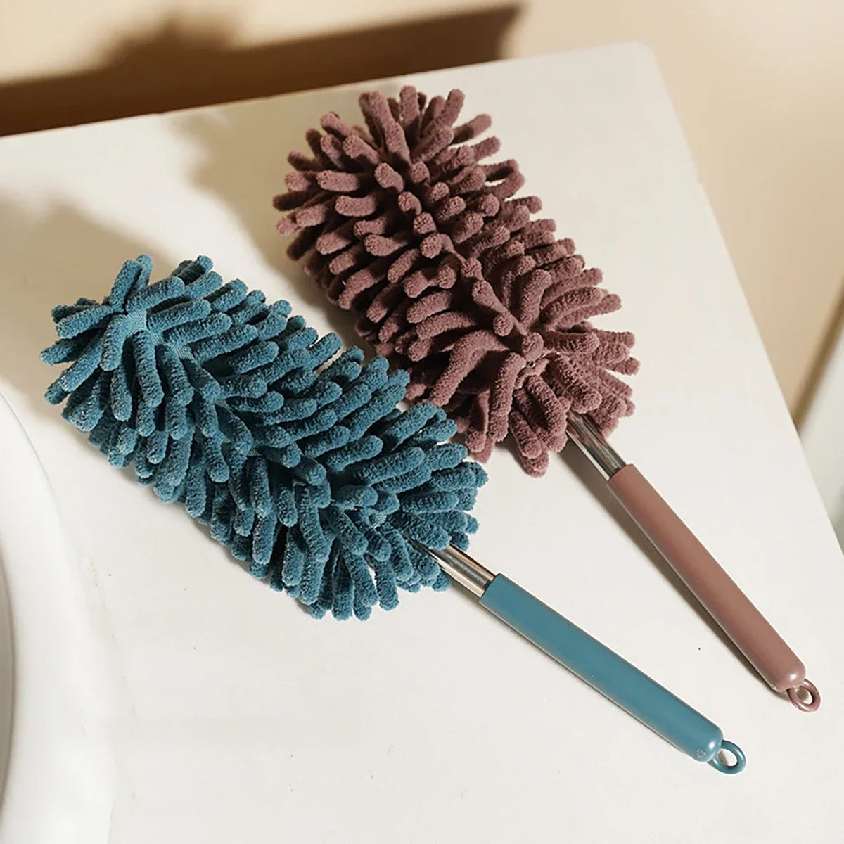 Teleskopisk Støvekost – Fleksibel Mikrofiber Rengøringsværktøj med Ergonomisk Greb & Effektiv Støvoptagelse