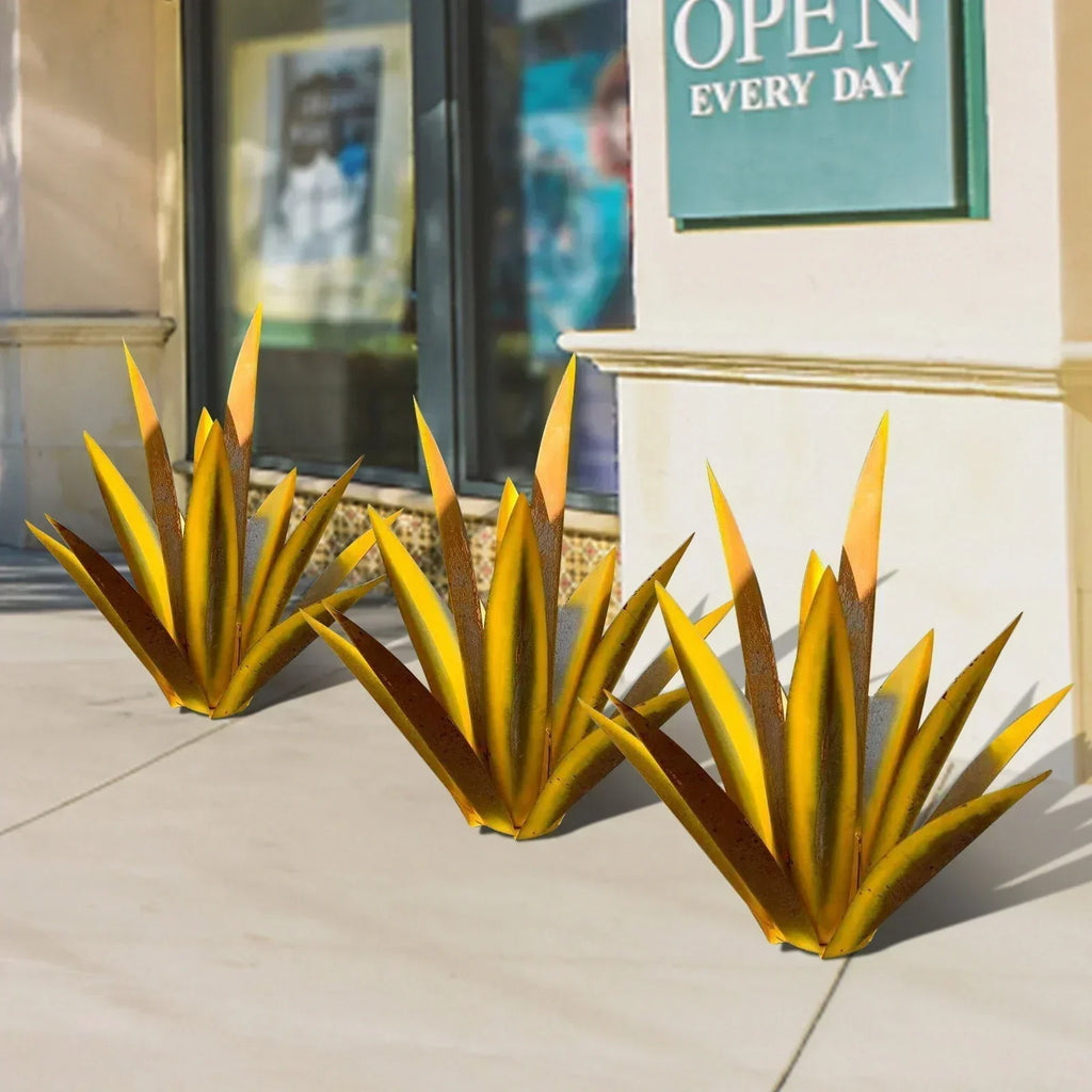 Metall Agave Gartendekoration – Rustbestandigt design med jordstik