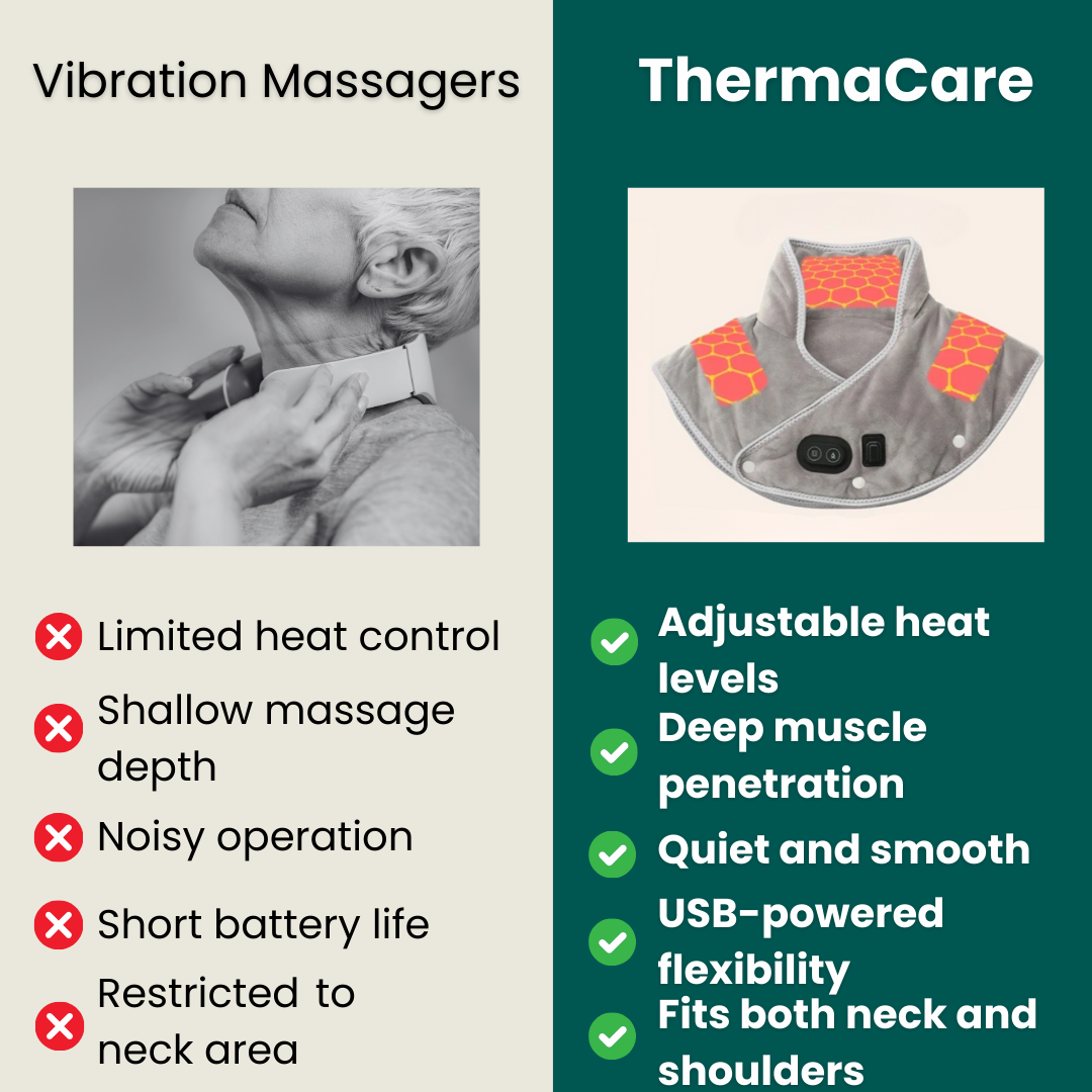 Nakkevarmer & Massageapparat | Nakke- og skuldervarme for muskelafslapning | Justerbare indstillinger for stressreduktion | Målrettet nakkesmerte og afslapning