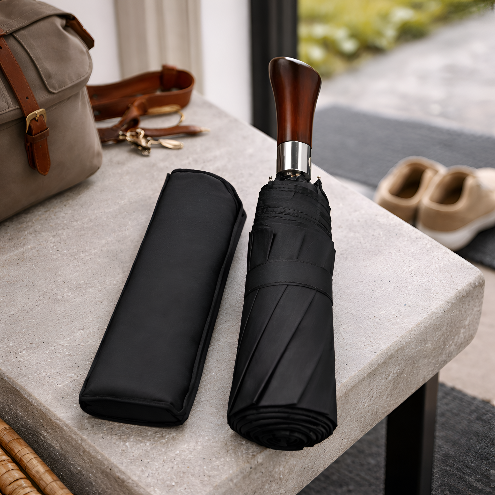 Jessae - Automatisk paraply stor foldbar