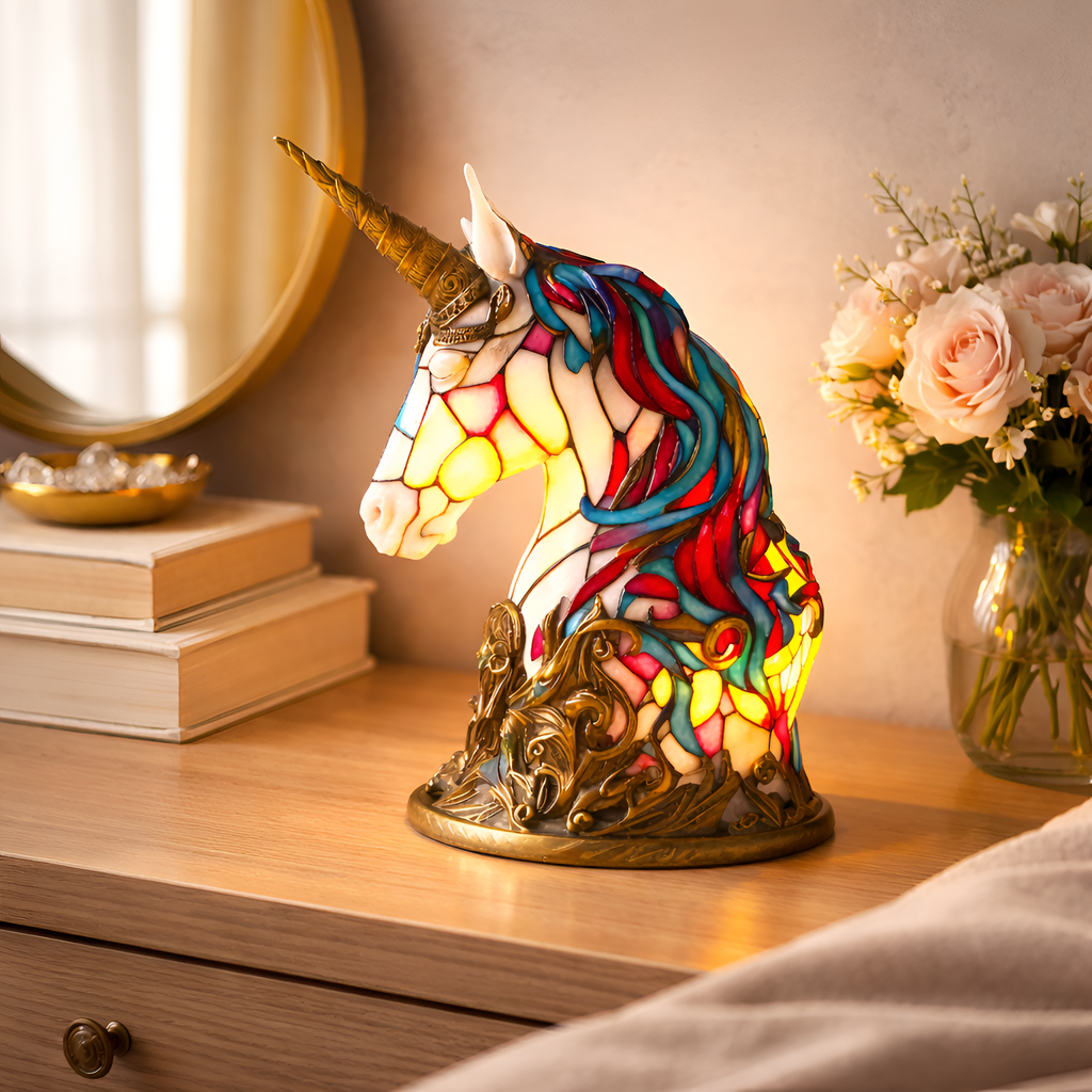Samuel - Bordlampe i harpiks med dyremotiv
