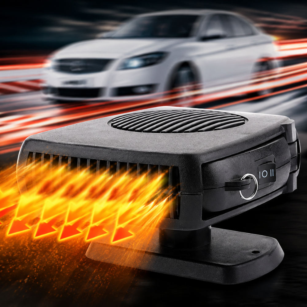 TurboHeat | 12V Bilvarmer – 150W/300W Keramisk Viftevarmer, Bærbar Bilaffugter & Varmer