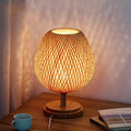 Vintage Bambus Bordlampe med Varmt Lys og Naturligt Udseende
