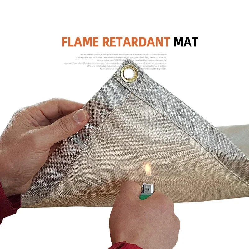 Brandsikker BBQ beskyttelsesmåtte i glasfiber – Varmebestandig grillunderlag op til 800°C