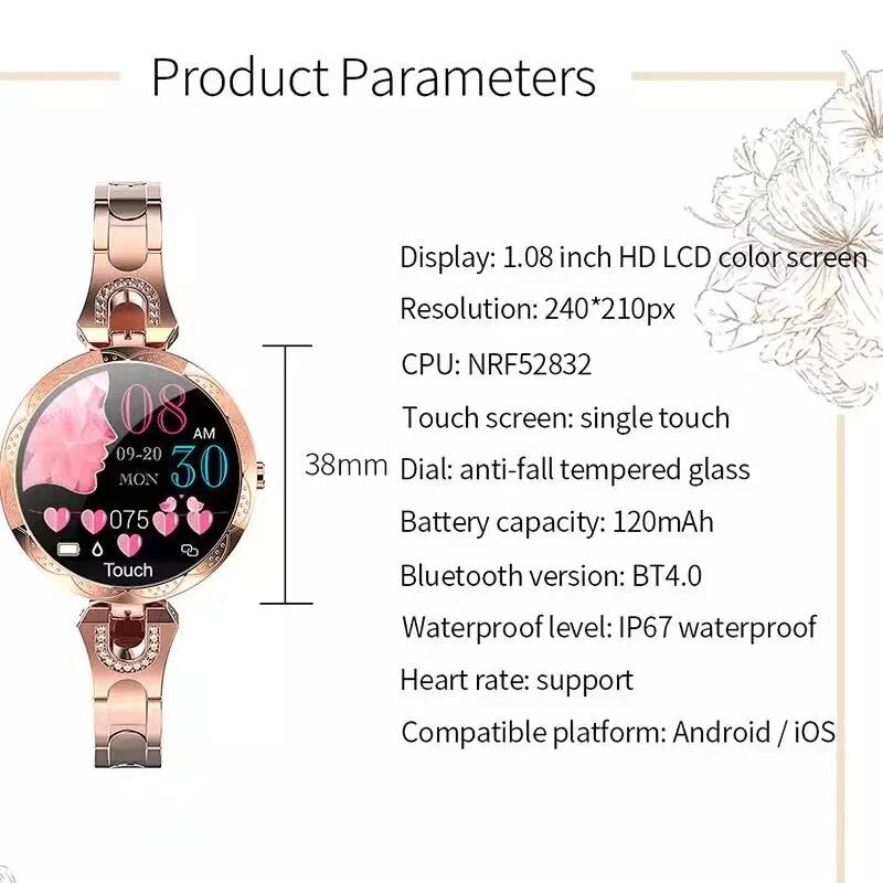 LumaFit Pulsewatch Vandtæt Fitness Smartwatch Til Kvinder | Petprovac
