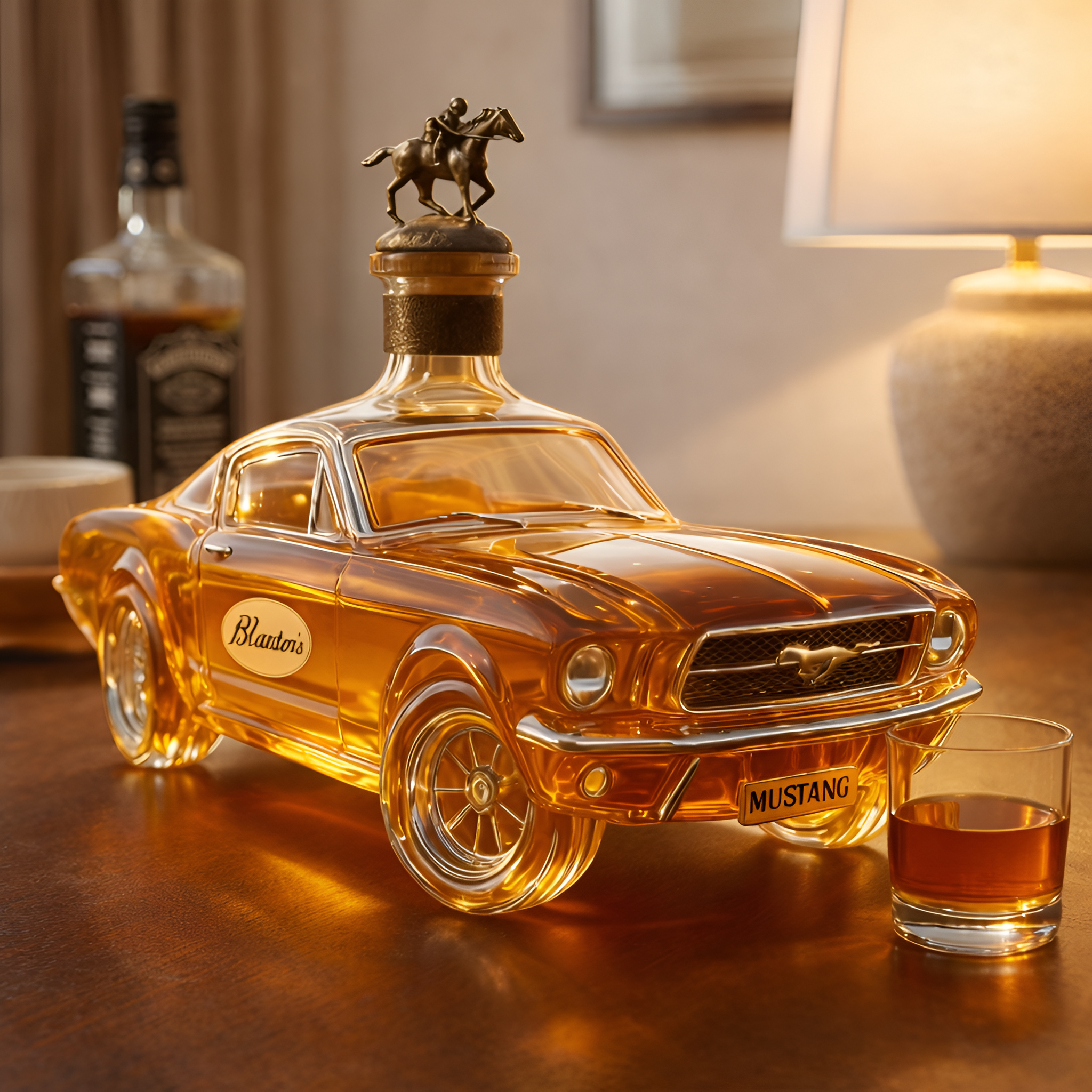 Canter - Whiskyflaske i moderne stil med Mustang-motiv