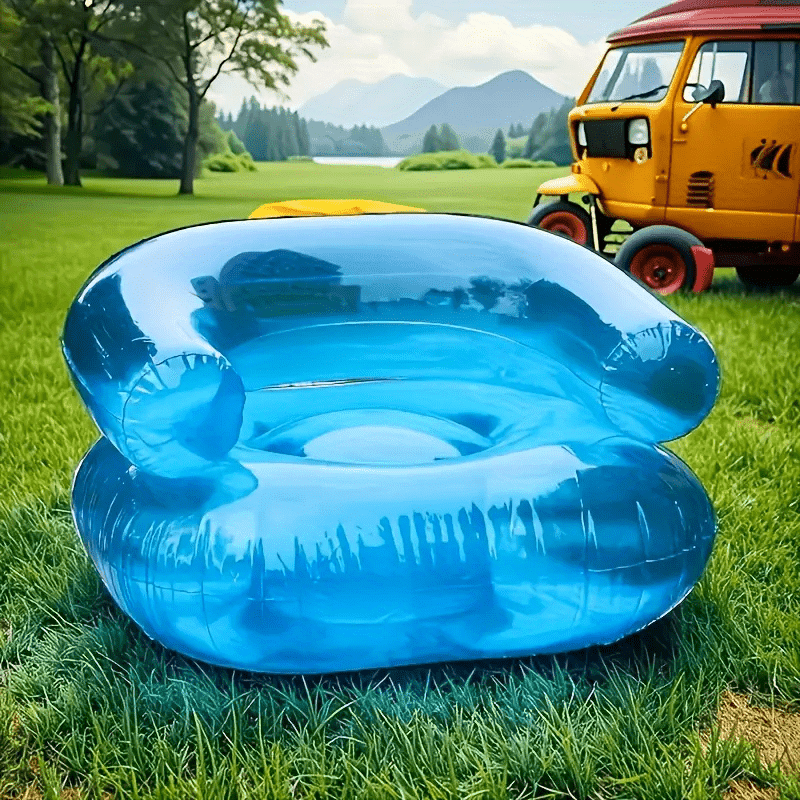 Oppustelig Lounge Stol til Voksne med Gennemsigtigt Design og Komfort Pude