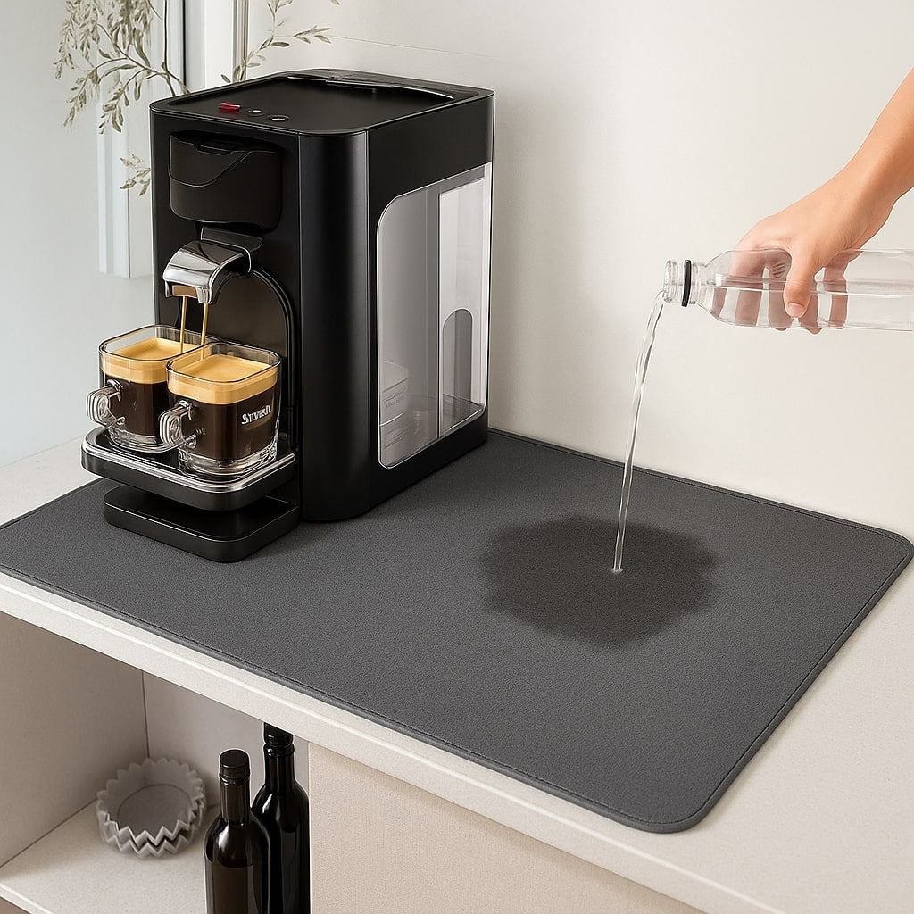 Afdrypningsmåtte til vask | Kaffemaskine underlag | Anti-skid matte til køkken | ReinFlade