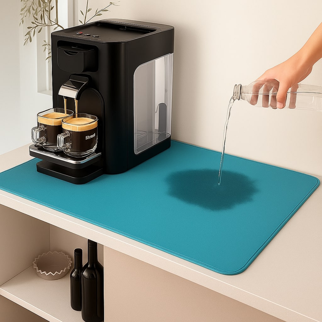 Afdrypningsmåtte til vask | Kaffemaskine underlag | Anti-skid matte til køkken | ReinFlade