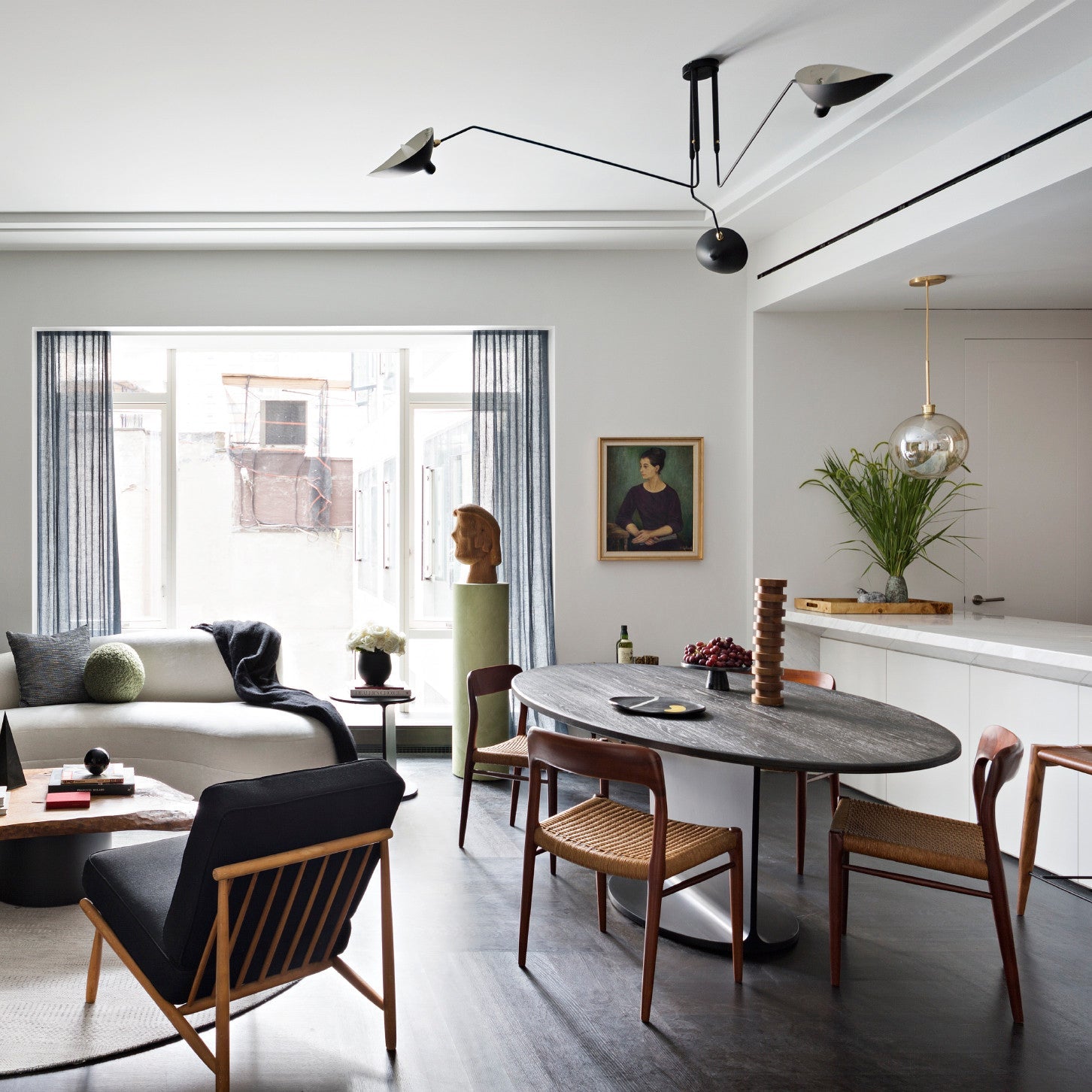Serge Mouille Justerbar Loftlampe - Multi-Arm Design