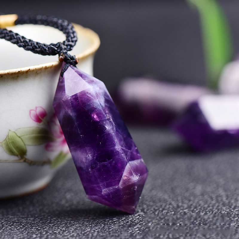 Naturlig Krystal-Amethyst Helende Halskæde – Lyra