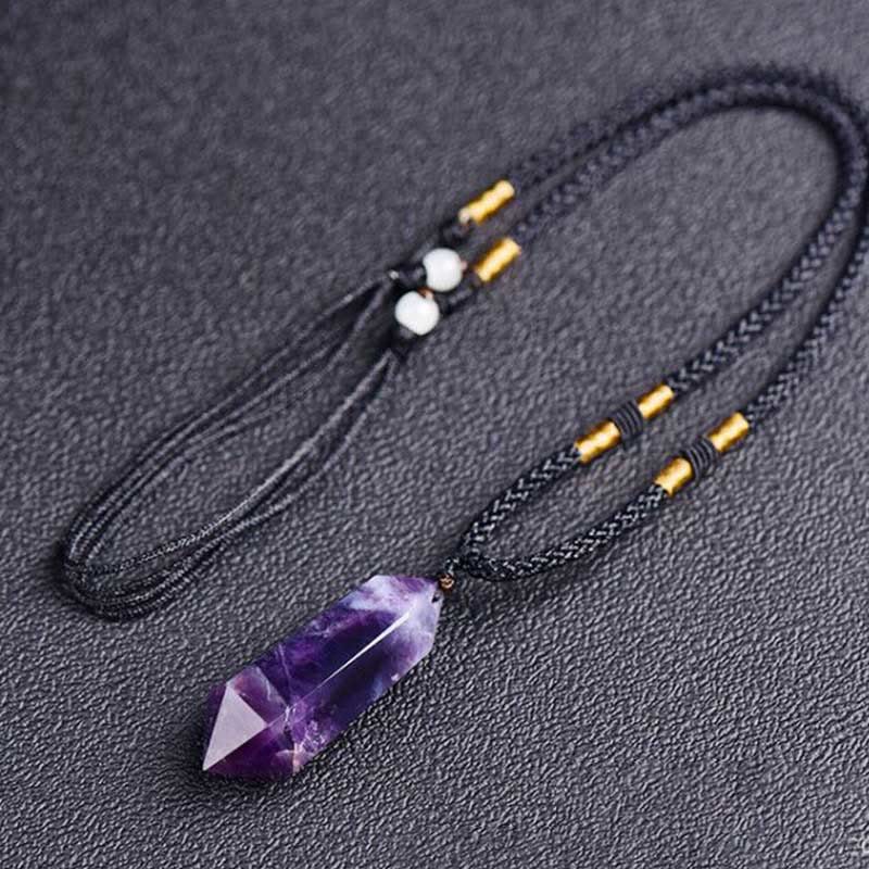 Naturlig Krystal-Amethyst Helende Halskæde – Lyra