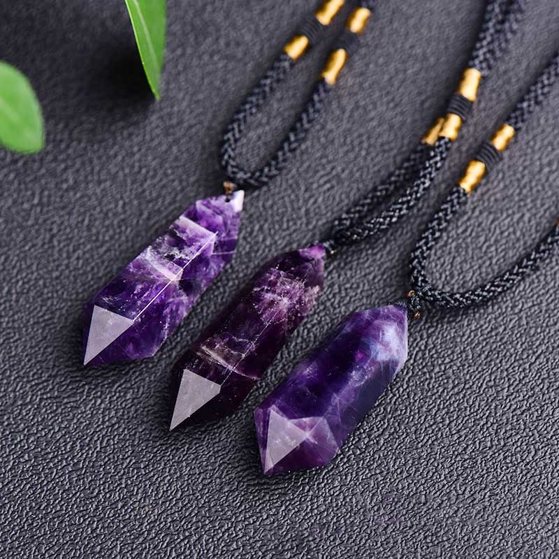 Naturlig Krystal-Amethyst Helende Halskæde – Lyra