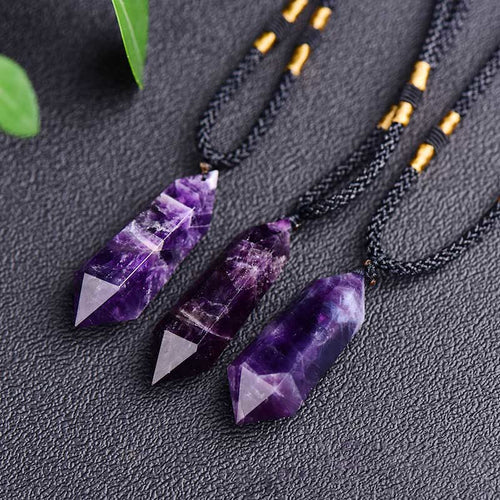 Naturlig Krystal-Amethyst Helende Halskæde – Lyra