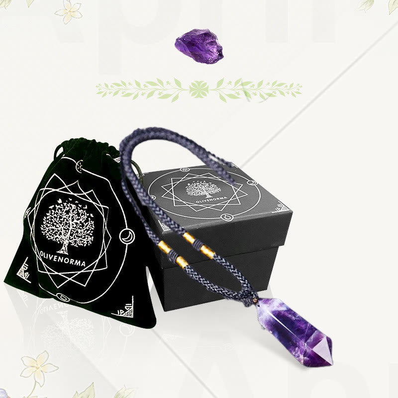 Naturlig Krystal-Amethyst Helende Halskæde – Lyra